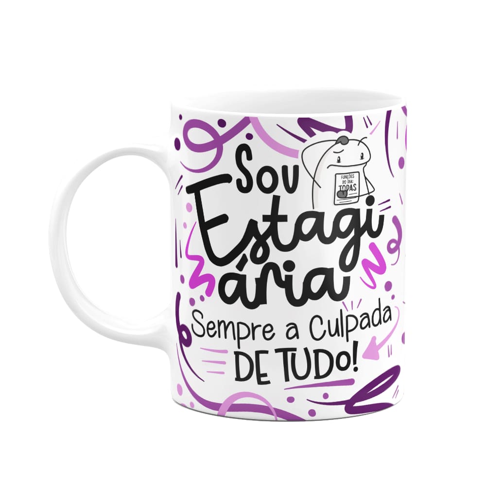 Caneca Flork Profissões - Sou estagiária