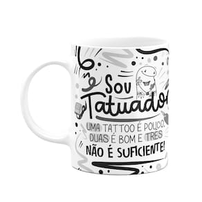 Caneca Flork Profissões - Sou Tatuador - branca