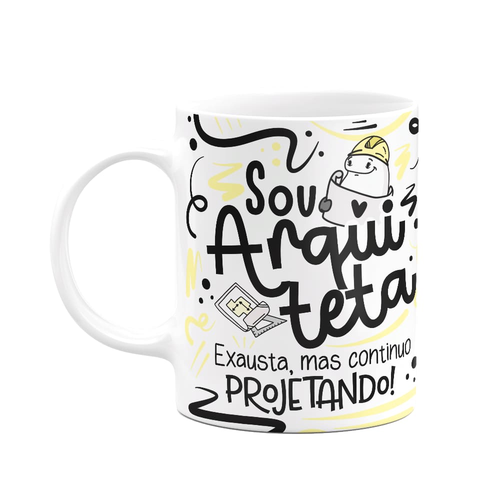 Caneca Flork Profissões - Sou Arquiteta - Branca