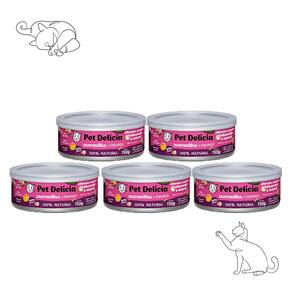 Kit 5 Ração Úmida Pet Delícia Gatos Maravilha de Frango 110g