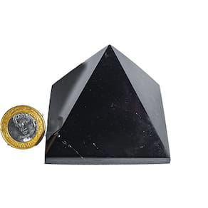 Pirâmide Obsidiana Negra Pedra Natural Baseada Quéops 6,9cm