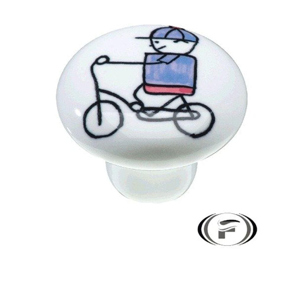 Puxador Cerâmica IL7053 Menino Bicicleta Italy Line