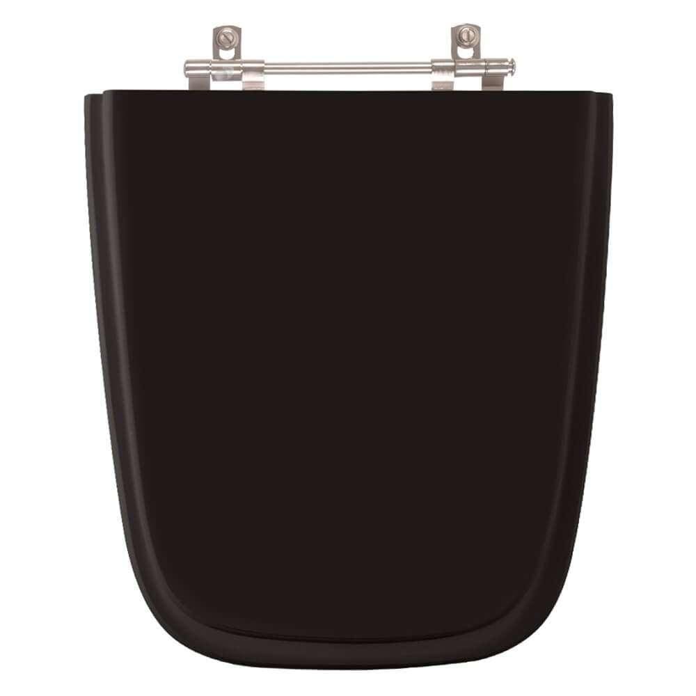 Assento Sanitário Poliester Aero Preto para vaso Ideal Standard