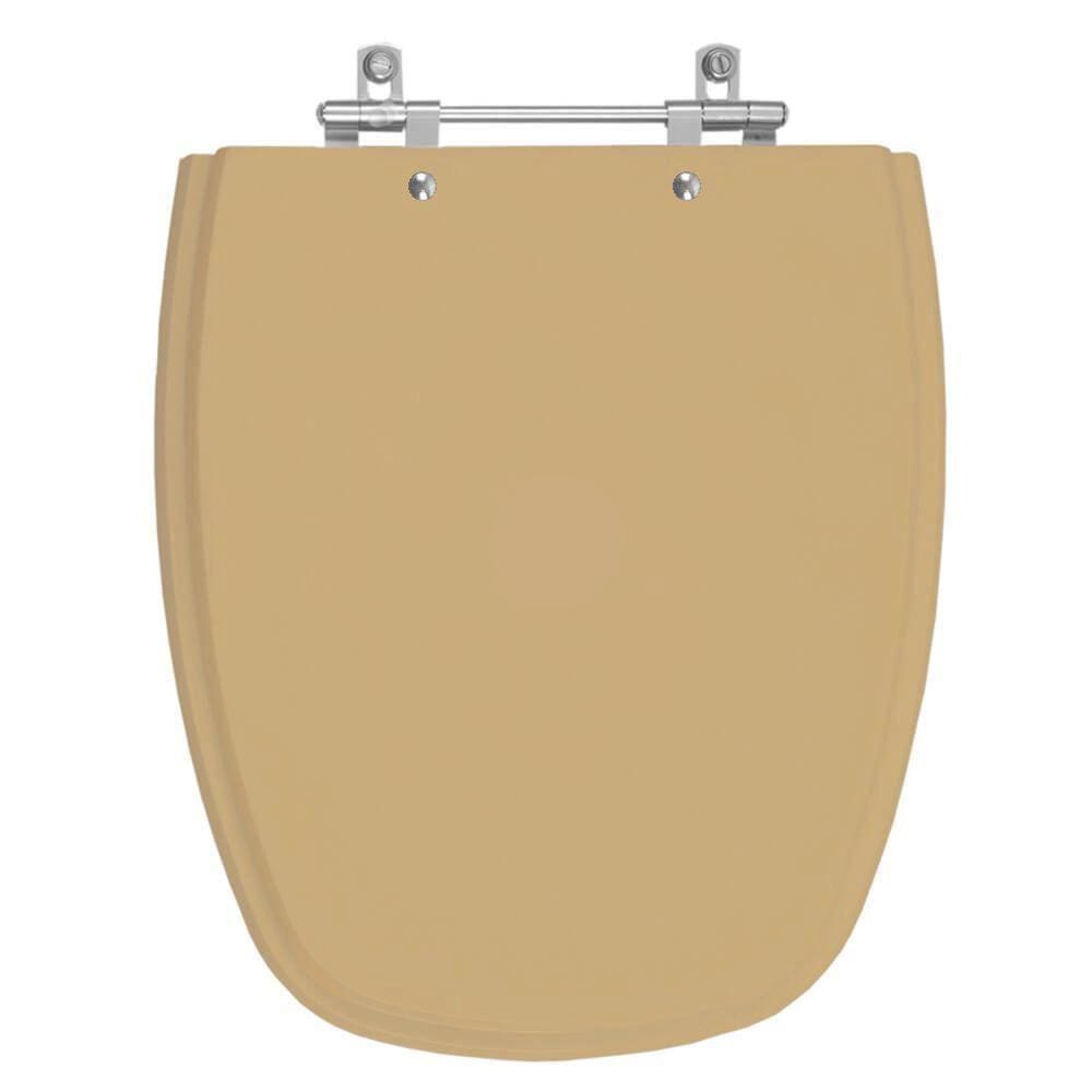 Assento Sanitário Poliester Monte Carlo Bege Castor para Vaso Deca