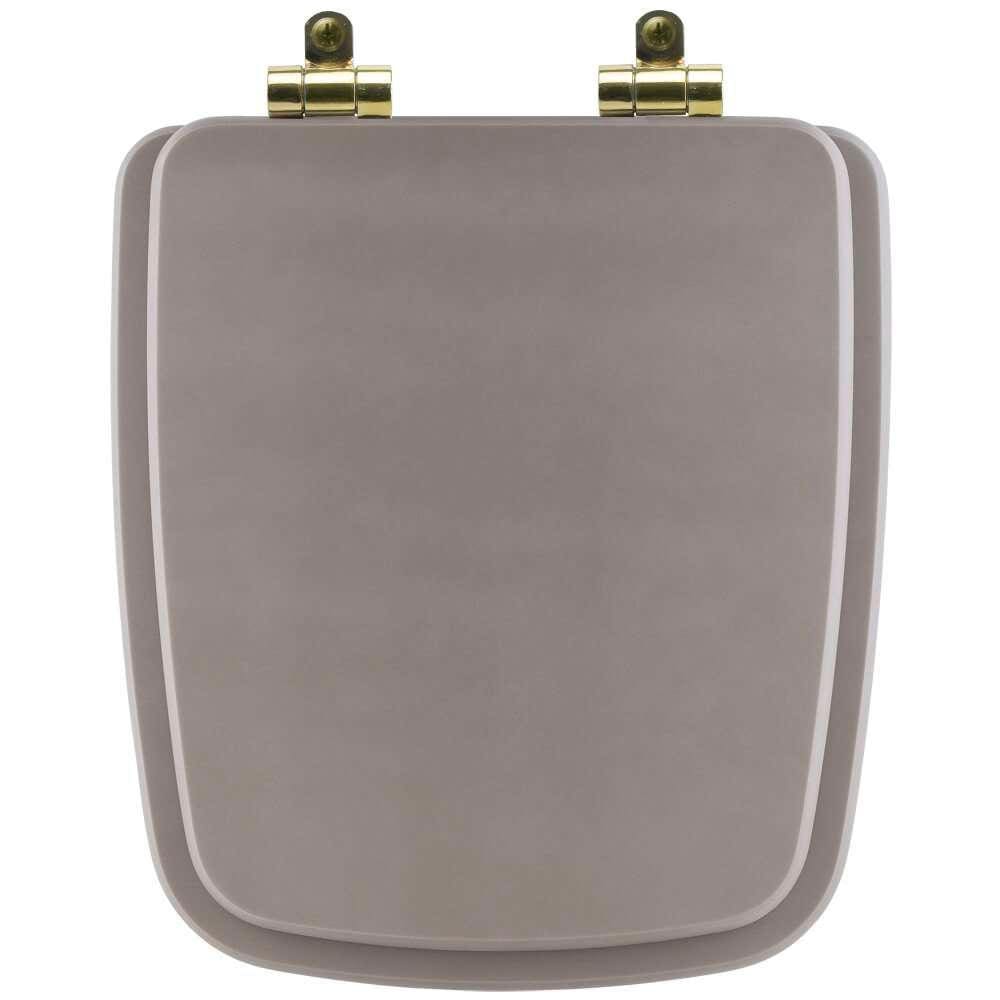 Assento Sanitário Poliéster Soft Close Boss Stone (Cinza Fosco) para Vaso Incepa com Ferragem Dourada