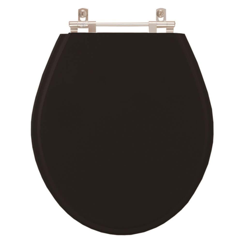Assento Sanitario Poliester Ravena Preto para vaso Deca