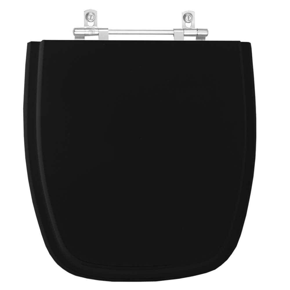 Assento Sanitário Poliester Fit Preto para vaso Celite