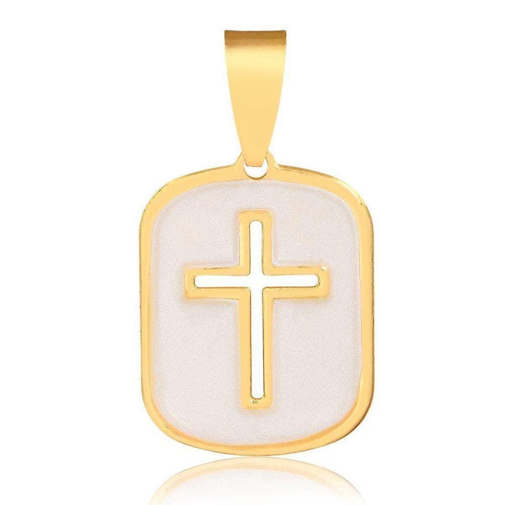 Pingente Paixão De Cristo Banhado A Ouro Cruz Oferta