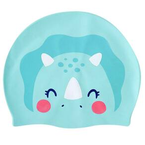 Touca Natação Infantil Silicone Dino Love Verde Água Tip Top