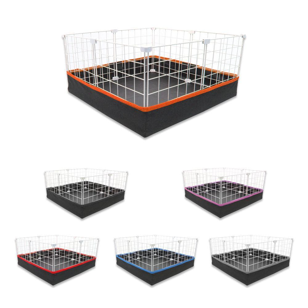 Cercado para Porquinho da Índia 60x60 Branco com Tapete Bandeja Higiênico Sanitário Impermeável Pet