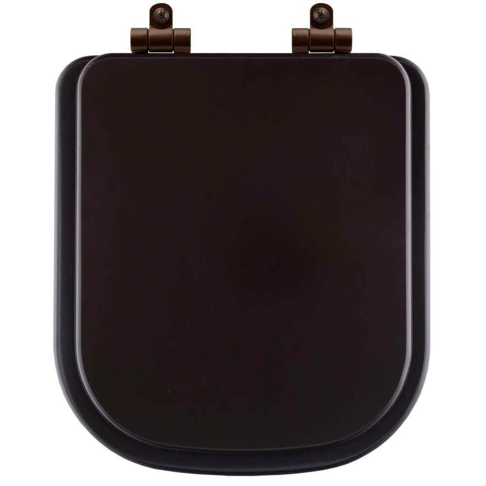 Tampa de Vaso Poliéster Com Fechamento Lento Quadra Marrom Fosco para Louça Deca com Ferragem Marrom