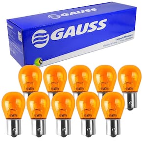 10 Lâmpada Gauss Miniatura Amarela 21/5w 24v Bau15s 1 Polo