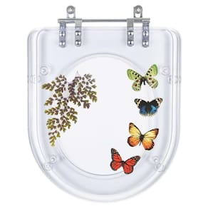 Tampa de Vaso Poliéster Decorada Borboleta Luna Transparente para louça Icasa