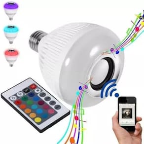 Lâmpada RGB com Bluetooth LED e Caixa de Som.