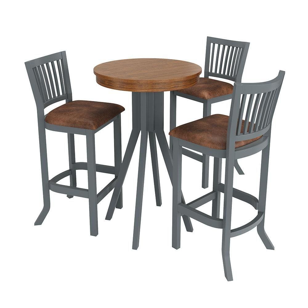 Conjunto Mesa Bistrô com 3 Banquetas Cinza Sevilha
