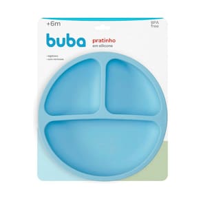 Pratinho Infantil De Silicone Com Divisorias E Ventosa Buba Ref:15630