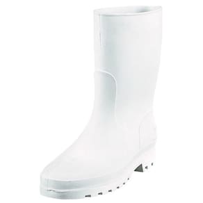 Bota Galocha Borracha Pvc Impermeável Náutica Branca Cano Médio