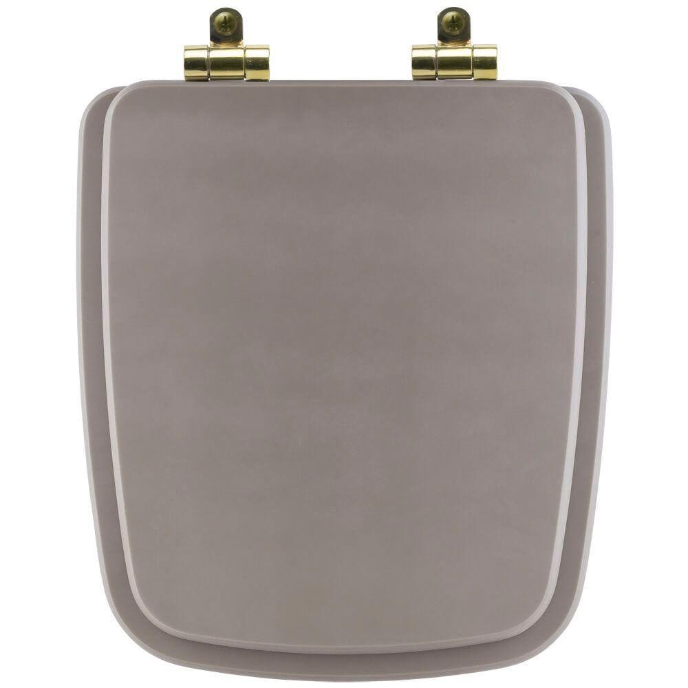 Assento Sanitário Poliéster Soft Close Boss Stone (Cinza Fosco) para Vaso Incepa com Ferragem Dourada