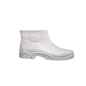 Bota Galocha Borracha Pvc Impermeável Stivaletto Branca Cano Curto