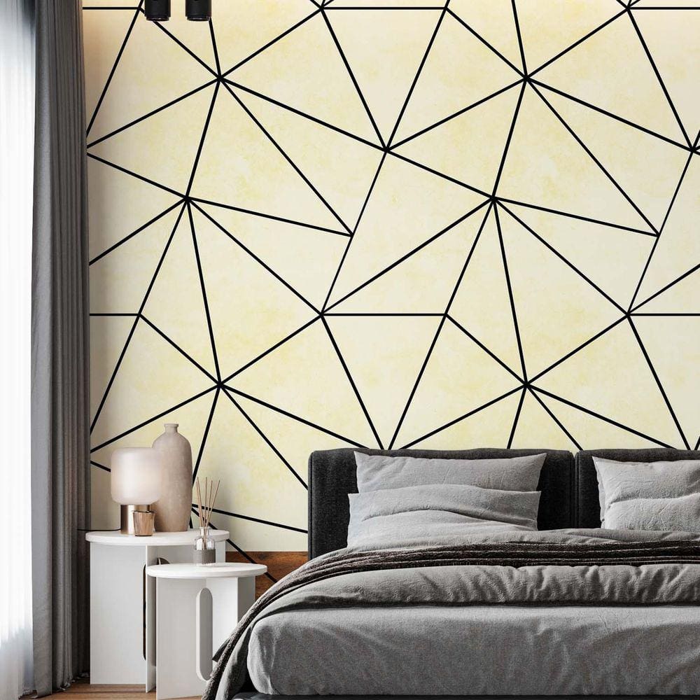 Papel De Parede Adesivo Zara Ouro Branco e Preto - 3,0m
