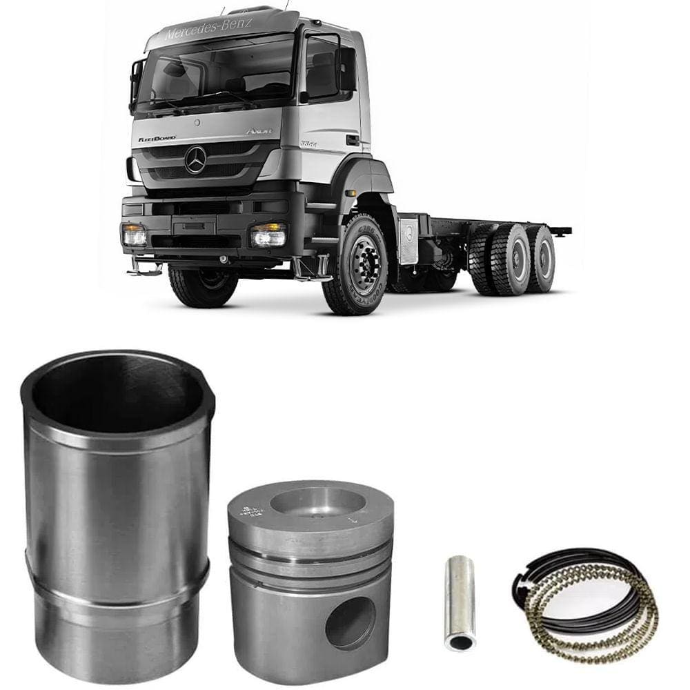 Kit Motor Camisa Pistão Anel 4140 Axor LS1634 Metal Leve