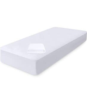 Capa Protetora de Colchão Solteirão Impermeável 100% Silencioso de Malha Premium 97X203X36cm - BF Colchões