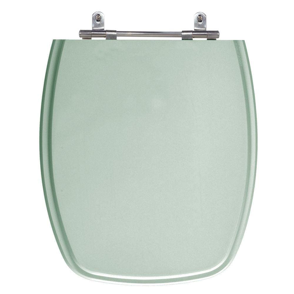 Assento Sanitário Stylus Verde Água Marinha Tampa para Vaso Celite de Madeira Laqueada