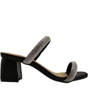 Tamanco Feminino Casual Salto Médio com Strass La Femme 57.024