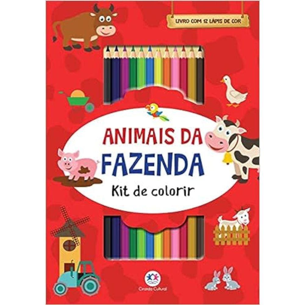 Kit De Colorir - Animais Da Fazenda