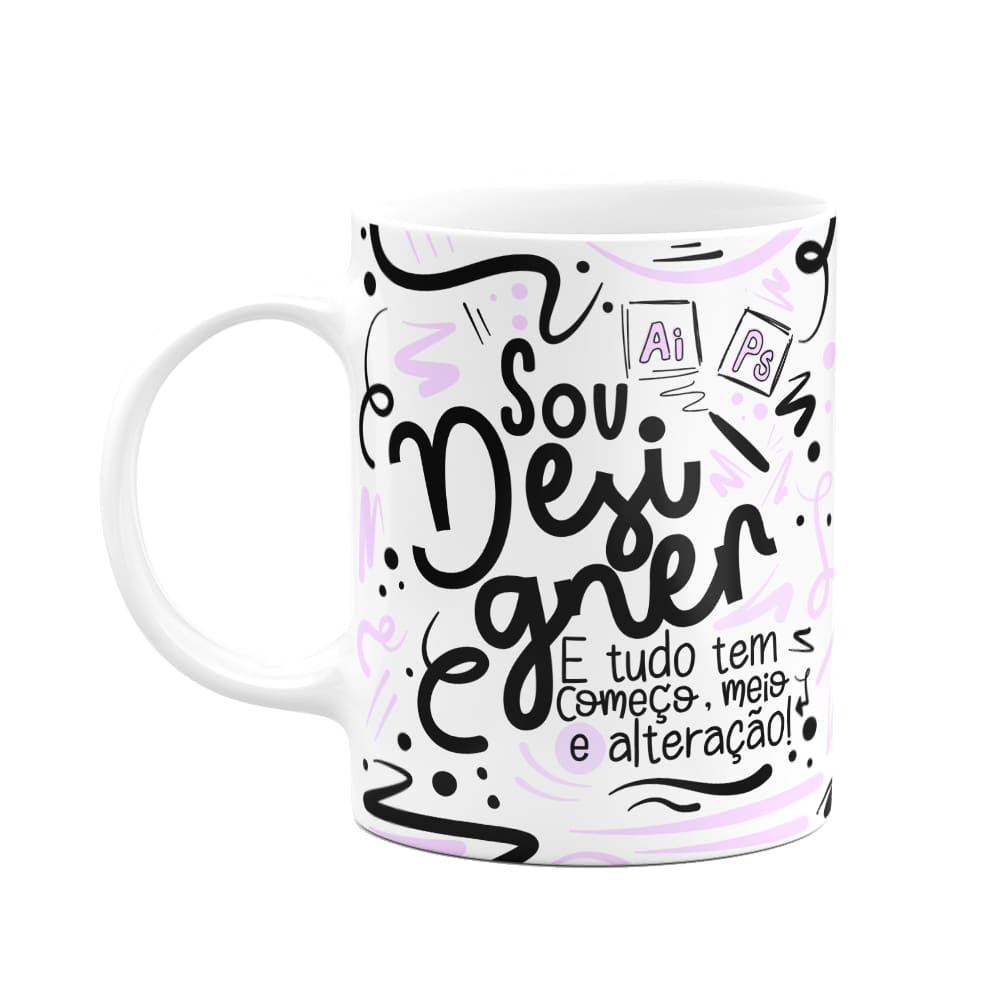 Caneca Profissões - Sou Designer - Branca