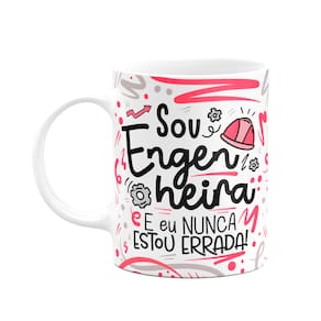 Caneca Profissões - Sou Engenheira - branca