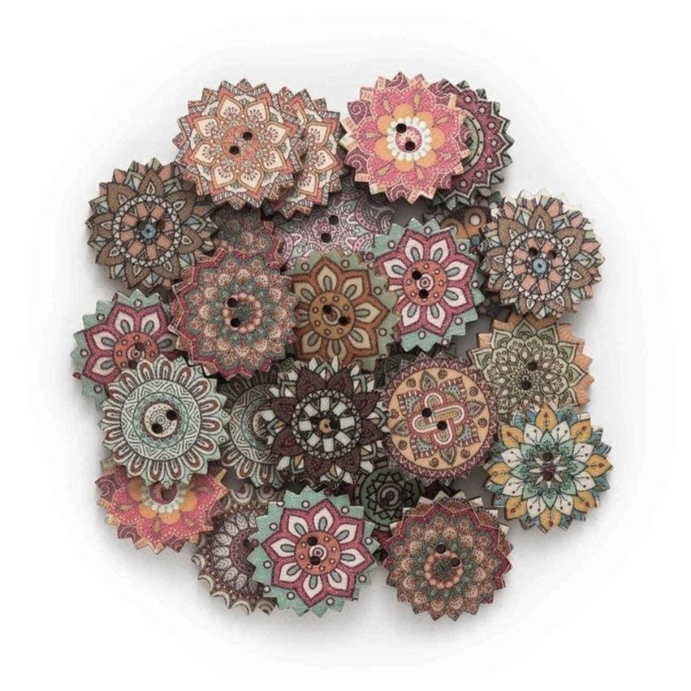 100 Botões Madeira Decorativo Artesanato Scrapbook DIY 15mm