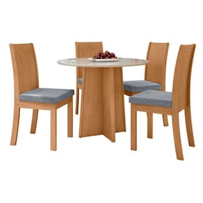 Conjunto Mesa Celebrare 100cm Tampo Mdf/vidro 4 Cadeiras