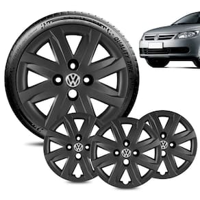 Jogo 4 Calota Volkswagen Gol G5 aro 14 2013 Preta Brilhante