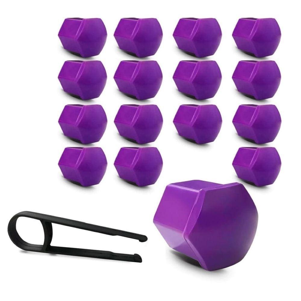 Kit Capa de Parafuso Sextavado Chave 19 Alfa Romeo 16 peças Roxa