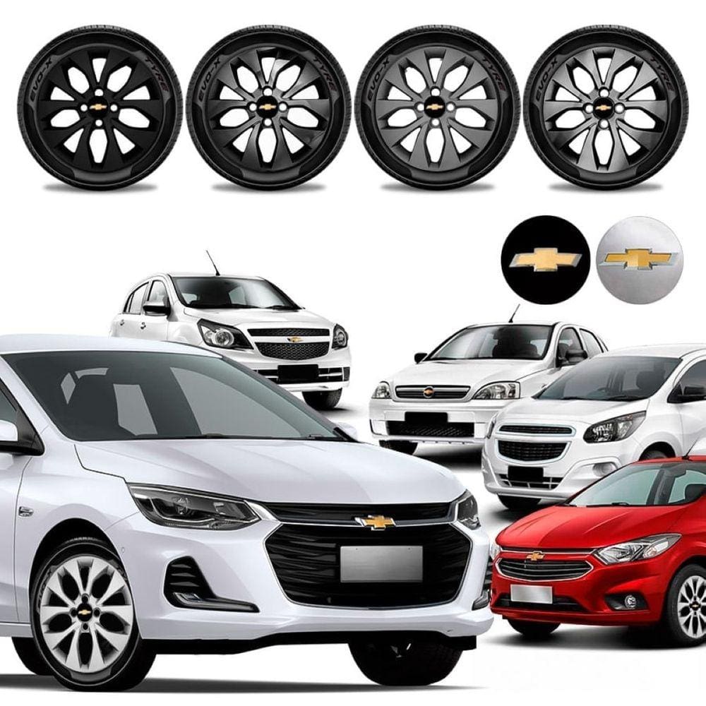 Jogo calota Chevrolet Onix Prisma Celta Corsa Agile Aro 15