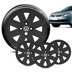Jogo 4 Calota Volkswagen Gol G5 aro 14 2013 a 15 Preta Fosca