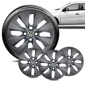 Jogo 4 Calota Volkswagen Gol G5 e G6 aro 14 Grafite Brilhant