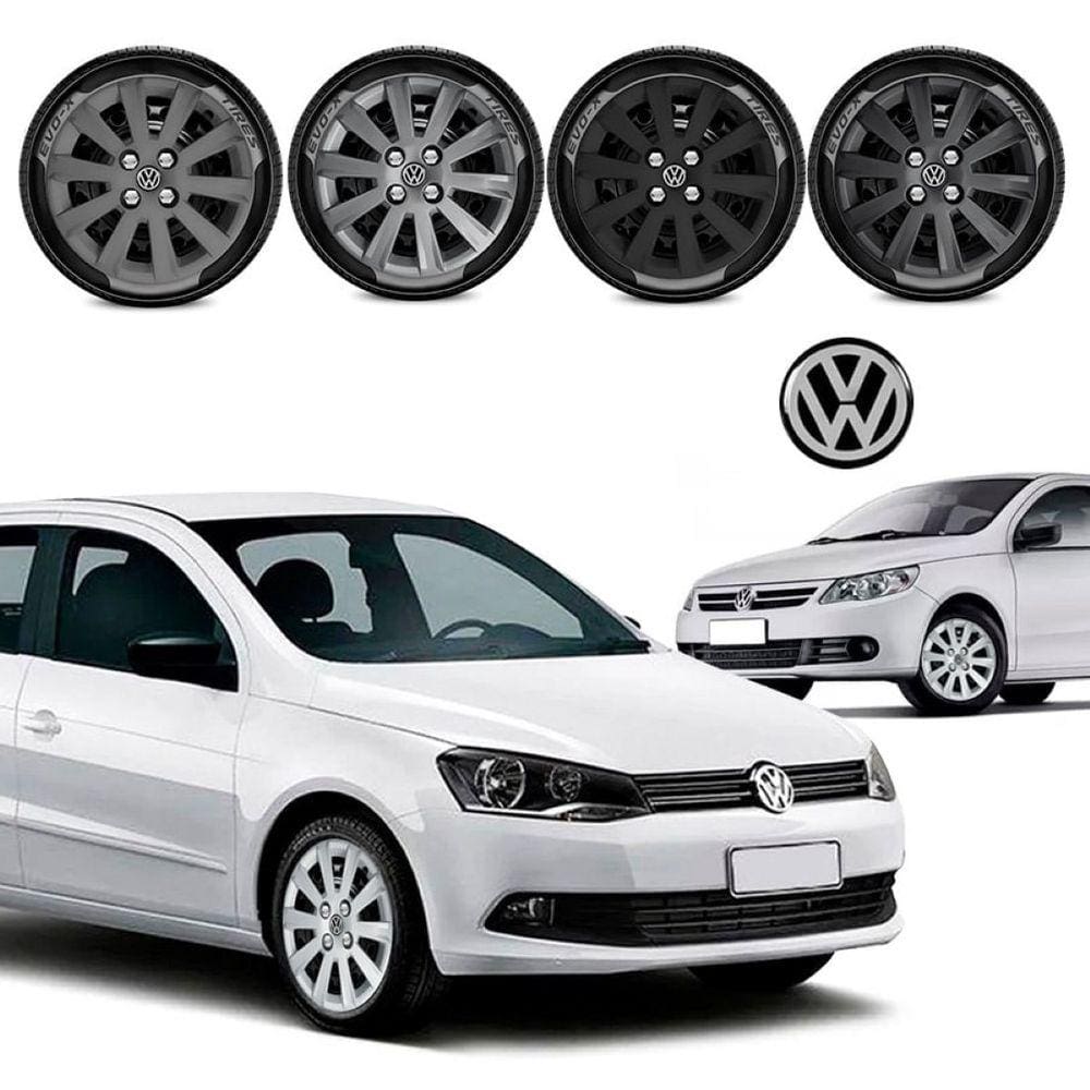 Jogo calota Vw Gol Confortiline Voyage 1.0 a 1.6 Aro 15