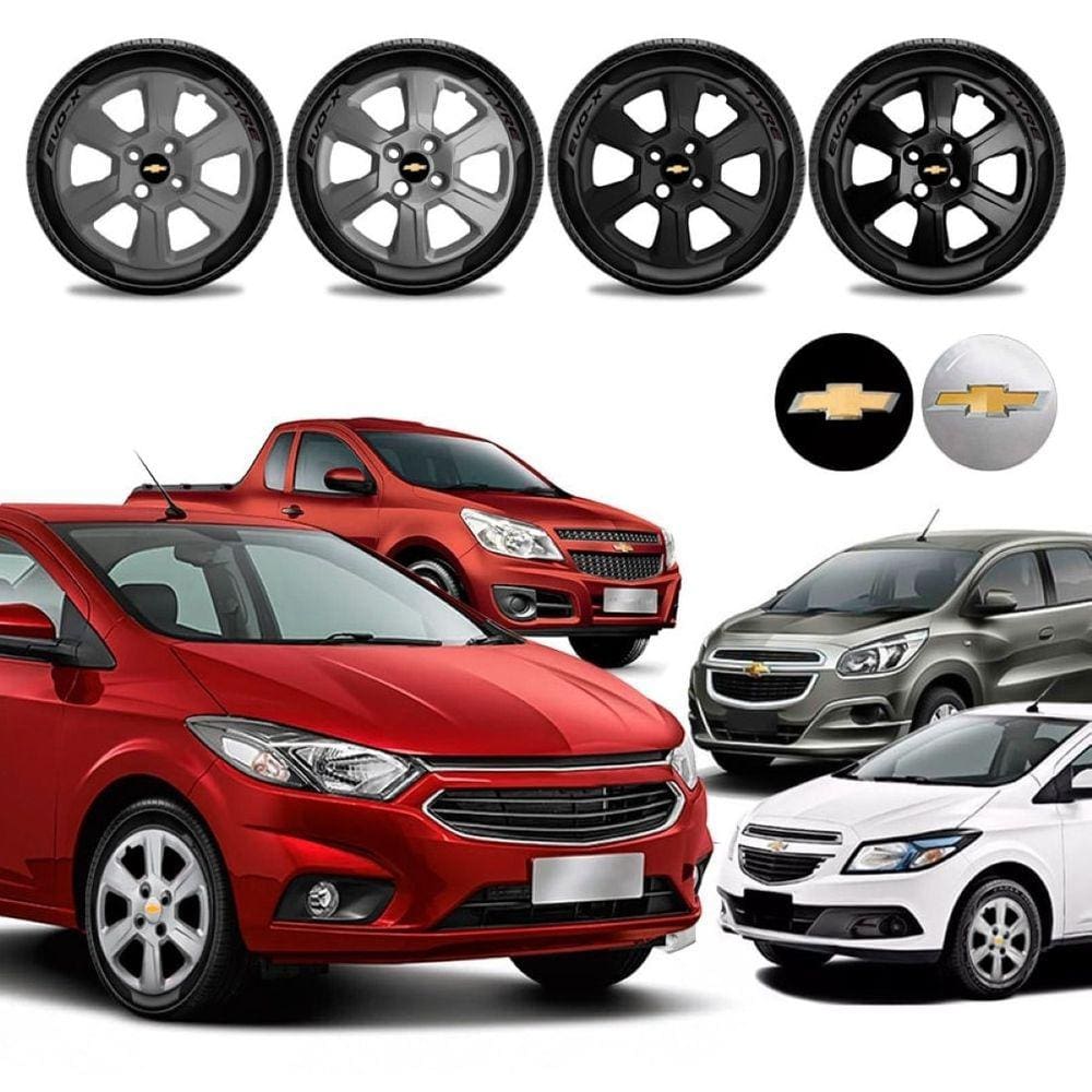 Jogo calota Chevrolet Prisma Onix Spin Montana LT LTZ Aro 15