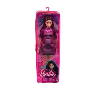 Boneca Barbie Fashionista 188 Vestido Xadrez Rosa Hbv20