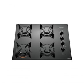 Cooktop 4 Bocas Preto Com Mesa De Vidro Atlas U Top Bivolt