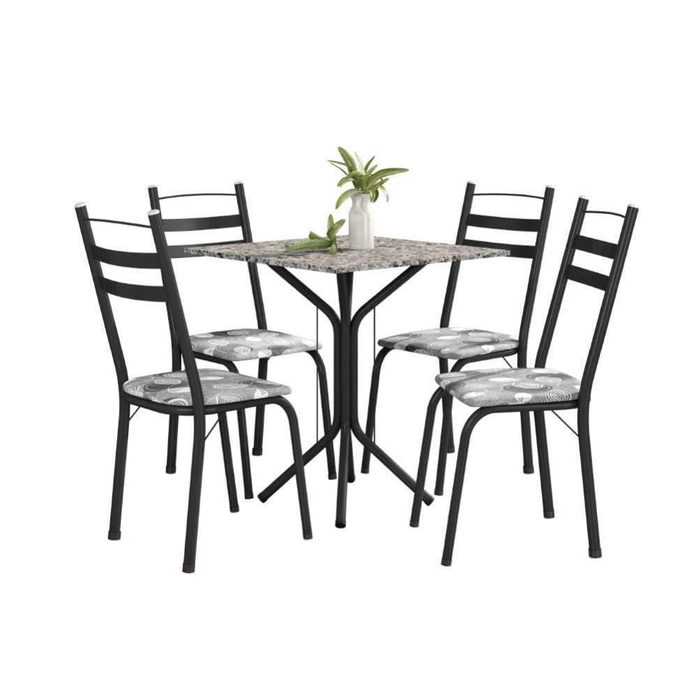 Conjunto De Mesa Thais 0,70M Com 4 Cadeiras Artefamol