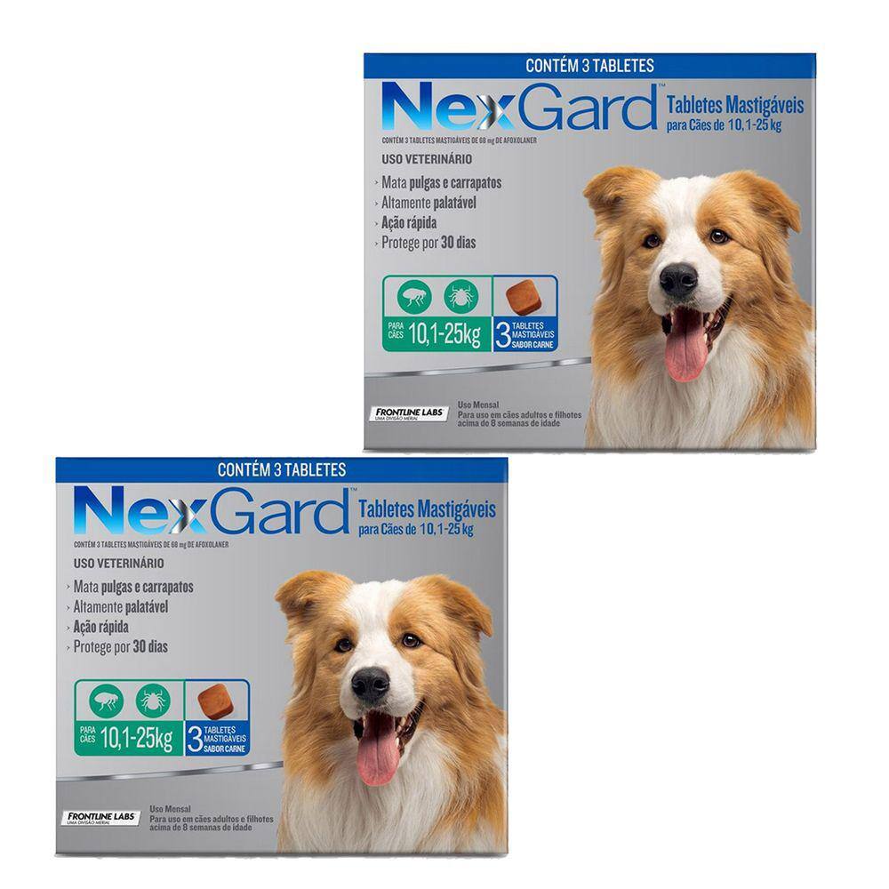 Nexgard Cães De 10,1 A 25kg 3 Tablet Antipulgas Carrapatos