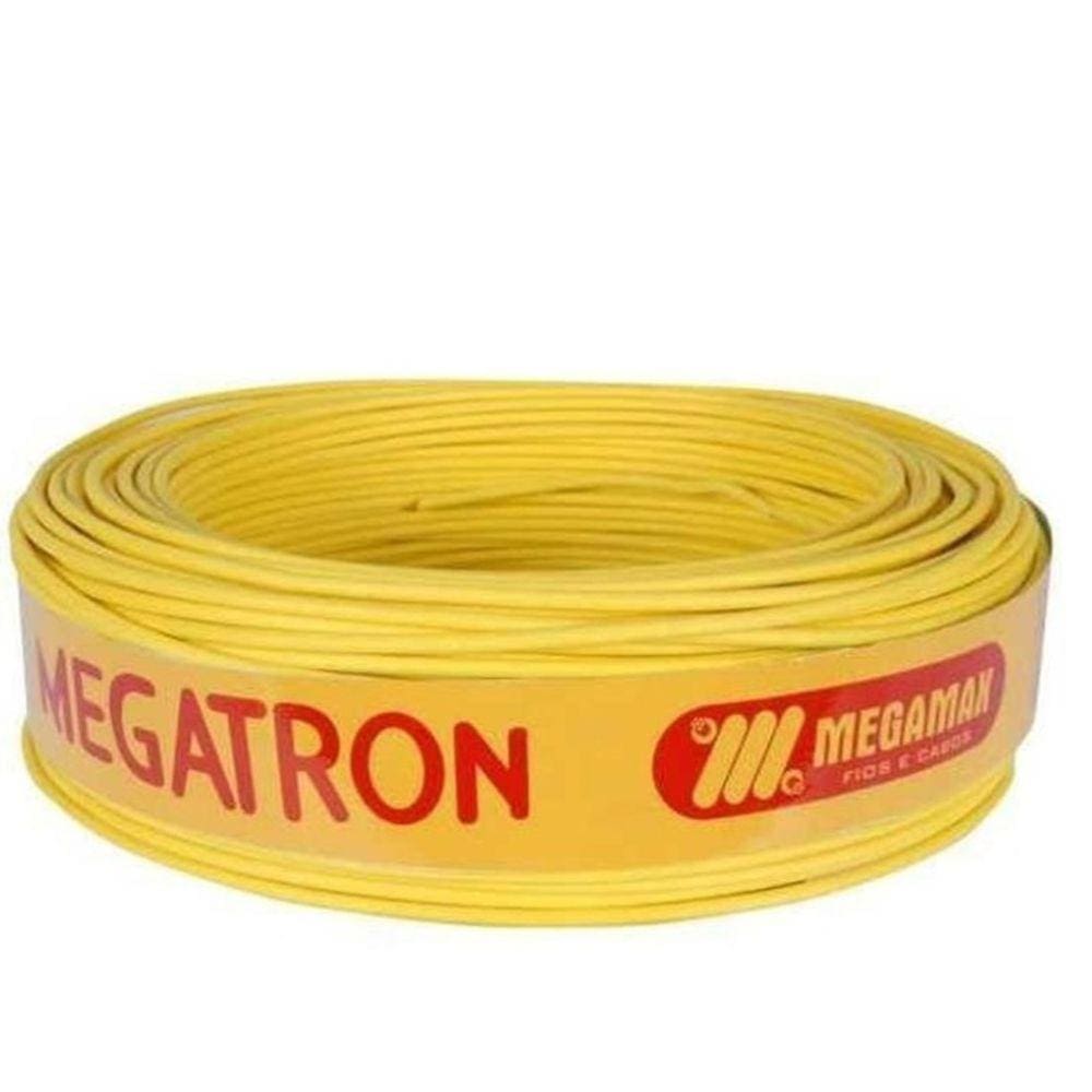 Cabo Flexivel 750V 4,0mm Amarelo Rolo 100 Metros Megatron