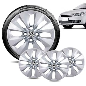 Jogo 4 Calota Volkswagen Voyage G5 G6 aro 14 2013 15 prata