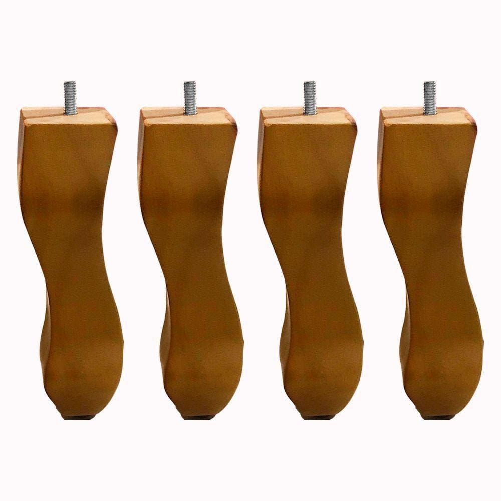 Kit 04 Pés Retro Castanho 20 Cm - D`rossi