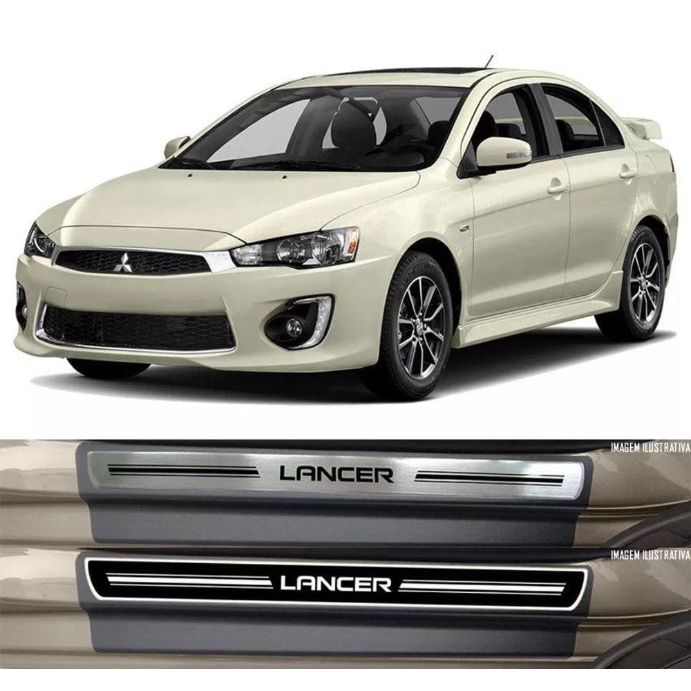 Jg Soleira Lancer 4p Aço Escovado Preto Elegance