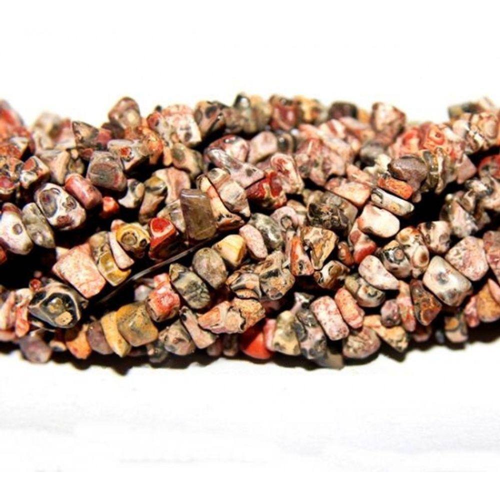 Fio Jaspe Leopardo Cascalho Rolado Furado Laser