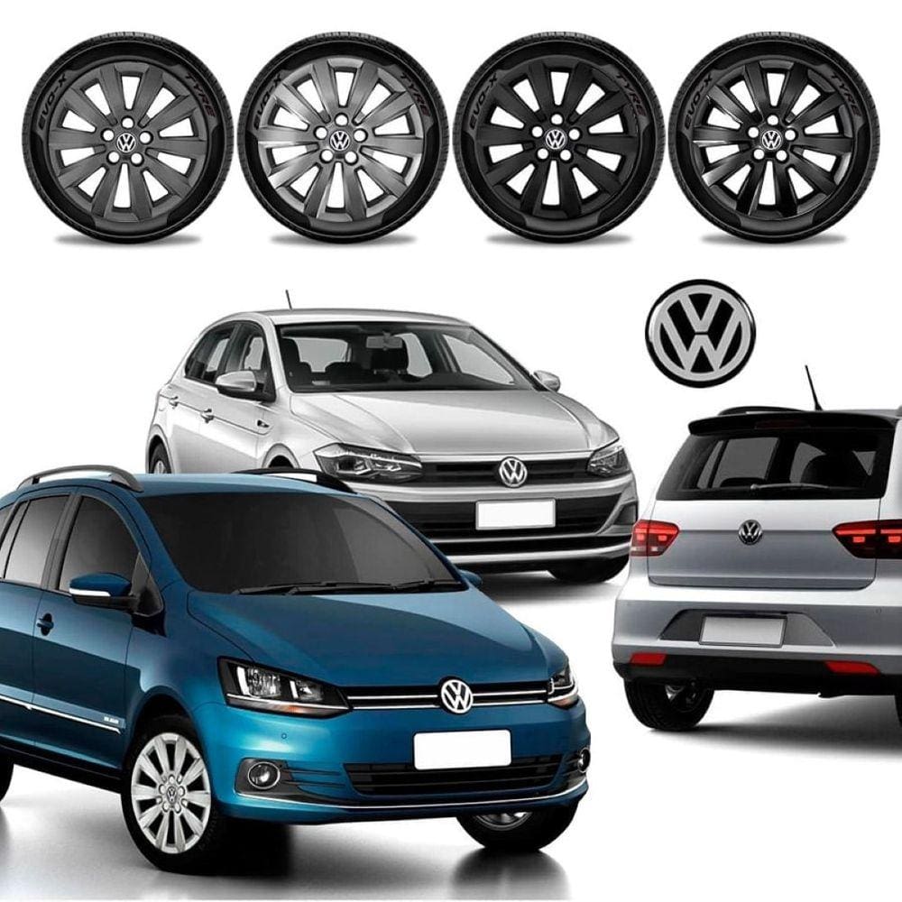 Jogo calota Vw SpaceFox Polo Fox 2006 até 2021 Aro 15
